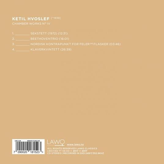 Hvoslef Chamber Works No.4 - CD Audio di Hvoslef Chamber Music Project - 2