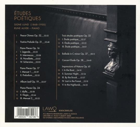 Etudes Poetiques, Works By Signe Lund - CD Audio di Rune Alver - 2
