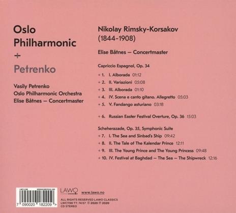Capriccio Espagnol Op.34-Russian Easter Festival Overture Op.36-Sheherazade Op.35 - CD Audio di Nikolai Rimsky-Korsakov,Oslo Philharmonic Orchestra,Vasily Petrenko - 2