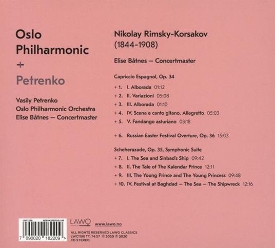 Capriccio Espagnol Op.34-Russian Easter Festival Overture Op.36-Sheherazade Op.35 - CD Audio di Nikolai Rimsky-Korsakov,Oslo Philharmonic Orchestra,Vasily Petrenko - 2