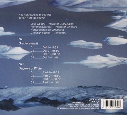 Nils Henrik Asheim & Johan Harstad. Grader Av Hvitt - Degrees Of White - CD Audio di Norwegian Radio Orchestra - 2