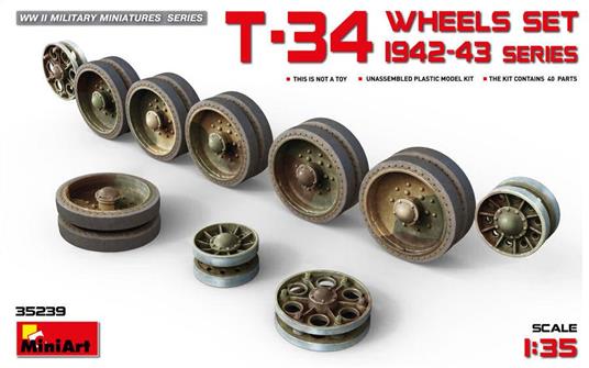 T-34 Wheels Set 1942-43 Series Plastic Kit 1:35 Model Min35239