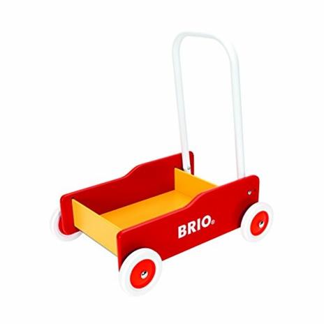 BRIO - Carrettino Primi passi con Ruote, Girello per Bambini in Legno, Ruote Gommate e Maniglia reclinabile - 3