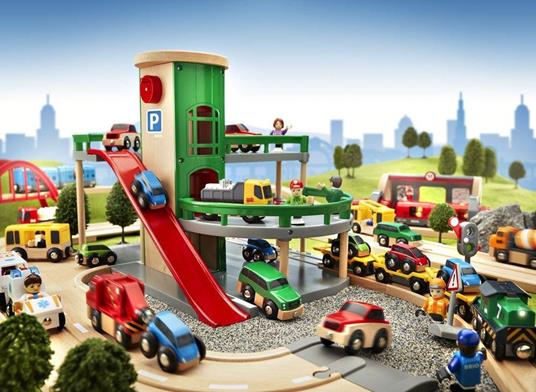 BRIO WORLD - Garage e Strada, Accessorio per Pista Trenino BRIO, Set da 2 Pezzi, Età 3+ Anni - 25