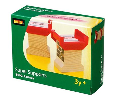 BRIO WORLD - Super Supporti, Accessorio per Pista Trenino BRIO, Set da 2 Pezzi, Età 3+ Anni - 4