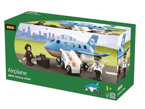 BRIO WORLD - Set Aeroplano con Scala d'Imbarco, Veicoli Giocattolo in Legno, 5 pezzi, Età 3+ Anni - 3