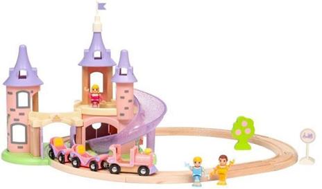 BRIO - Set Ferrovia Castello delle Principesse Disney, Pista Trenino BRIO, 18 Pezzi, Età 3+ Anni - 3