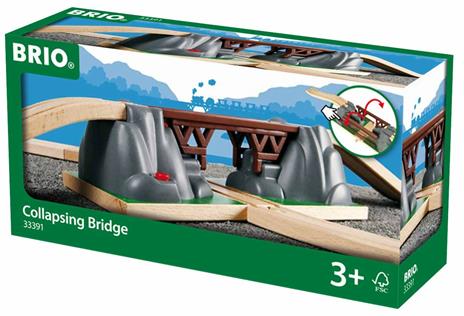 BRIO WORLD - Ponte Pericolante, Accessorio per Pista Trenino BRIO, Set da 3 Pezzi, Età 3+ Anni