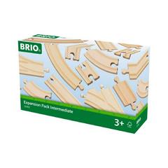 BRIO WORLD - Pacchetto Espansione Binari Intermedio, Accessori per Pista Trenino BRIO, 16 Pezzi, Età 3+ Anni