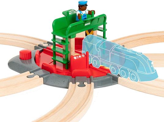 BRIO WORLD - Piattaforma Girevole con Personaggio, Accessorio per Pista Trenino BRIO, Set da 2 Pezzi, Età 3+ Anni - 9