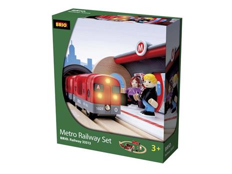 BRIO WORLD - Set Ferrovia Metropolitana, Pista Trenino con Accessori, 20 pezzi, Età 3+ Anni - 4