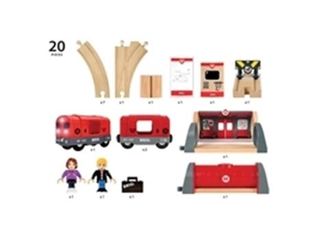BRIO WORLD - Set Ferrovia Metropolitana, Pista Trenino con Accessori, 20 pezzi, Età 3+ Anni - 5