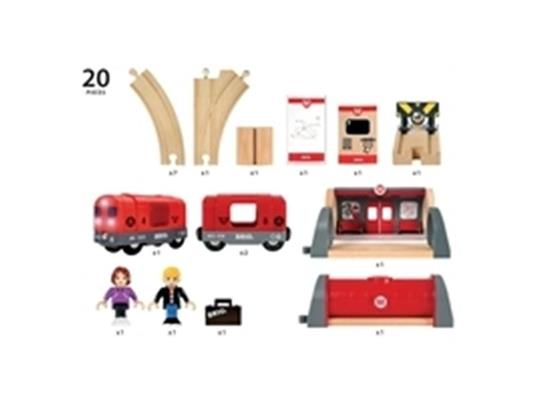 BRIO WORLD - Set Ferrovia Metropolitana, Pista Trenino con Accessori, 20 pezzi, Età 3+ Anni - 5