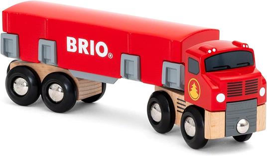 BRIO WORLD - Camion per Trasporto Tronchi, Veicoli Giocattolo in Legno, 6 Pezzi, Età 3+ Anni - 4