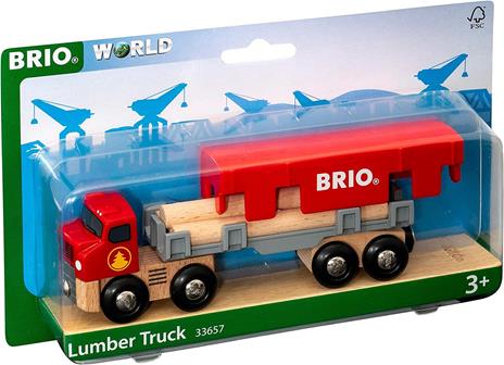 BRIO WORLD - Camion per Trasporto Tronchi, Veicoli Giocattolo in Legno, 6 Pezzi, Età 3+ Anni - 6