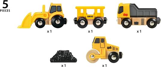 BRIO WORLD - Set di Veicoli da Cantiere, Veicoli Giocattolo in Legno, 5 pezzi, Età 3+ Anni - 3