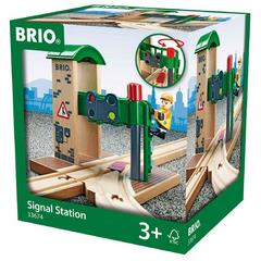 BRIO WORLD - Doppio Semaforo con Operatore, Accessorio per Pista Trenino BRIO, Set da 2 Pezzi, Età 3+ Anni