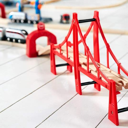BRIO WORLD - Ponte Sospeso a Due Campate, Accessorio per Pista Trenino BRIO, Set da 5 Pezzi, Età 3+ Anni - 6