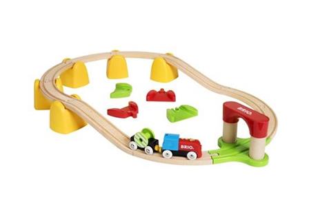 BRIO - Set La Mia Prima Ferrovia con Treno a Batterie, Pista Trenino BRIO, 25 Pezzi, Età 18+ Mesi