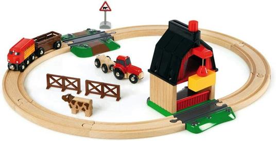 Pista Trenino Brio Giochi Legno BRIO WORLD Set Ferrovia Fattoria