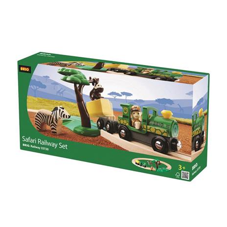 BRIO WORLD -  Starter Set Ferrovia Safari, Pista Trenino con Accessori, 14 pezzi, Età 3+ Anni