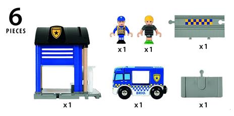 BRIO WORLD - Stazione della Polizia con Veicolo di Emergenza, Accessorio per Pista Trenino BRIO, Set da 5 Pezzi - 29