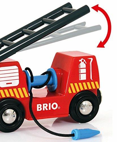 BRIO WORLD - Treno dei Pompieri, Veicoli per Pista Trenino BRIO, 4 Pezzi, Età 3+ Anni - 5