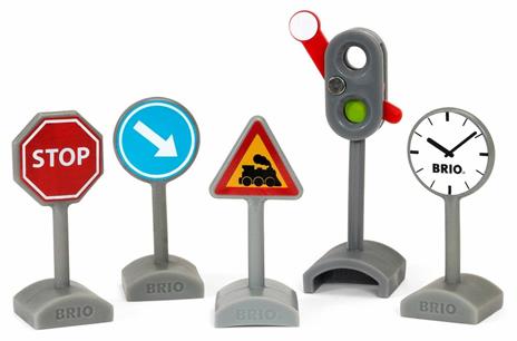 BRIO WORLD - Kit Segnaletica Ferroviaria, Accessorio per Pista Trenino BRIO, 5 Pezzi, Età 3+ Anni - 6
