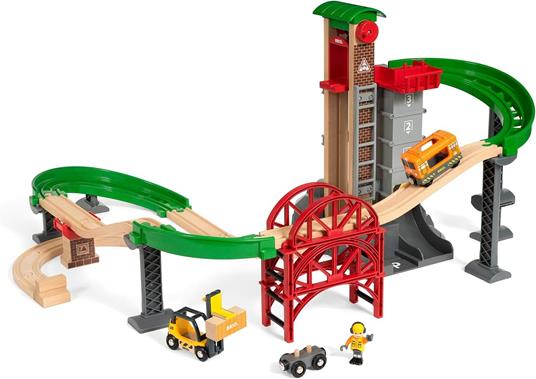 BRIO WORLD - Set Ferrovia Deposito Solleva e Carica, Pista Trenino con Accessori, 32 pezzi, Età 3+ Anni - 3