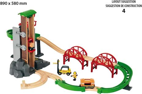 BRIO WORLD - Set Ferrovia Deposito Solleva e Carica, Pista Trenino con Accessori, 32 pezzi, Età 3+ Anni - 6