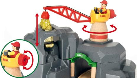 BRIO WORLD - Gru e Tunnel di Montagna, Accessorio per Pista Trenino BRIO, Set da 7 Pezzi, Età 3+ Anni - 6