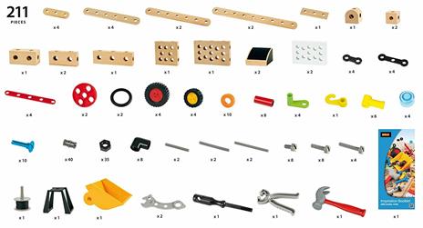 BRIO BUILDER - Set Costruzioni con Attrezzi, Kit per Veicoli da Montare, 211 Pezzi, Età 3+ Anni - 13