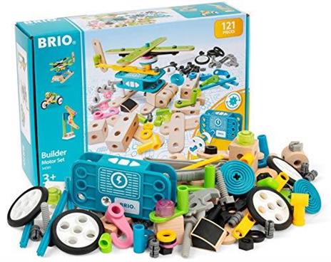 BRIO BUILDER - Set di Costruzioni con Motore, Kit per Veicoli da Montare, 121 Pezzi, Età 3+ Anni