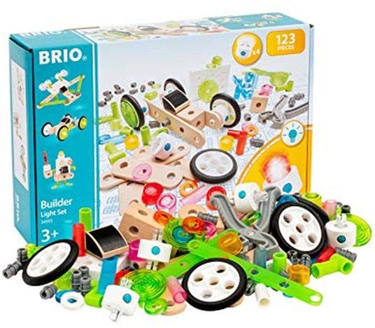 BRIO BUILDER - Set Costruzioni con Luci, Kit per Veicoli da Montare, 120 Pezzi, Età 3+ Anni