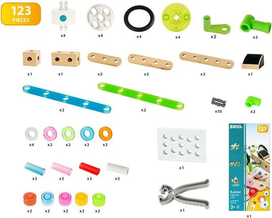 BRIO BUILDER - Set Costruzioni con Luci, Kit per Veicoli da Montare, 120 Pezzi, Età 3+ Anni - 5