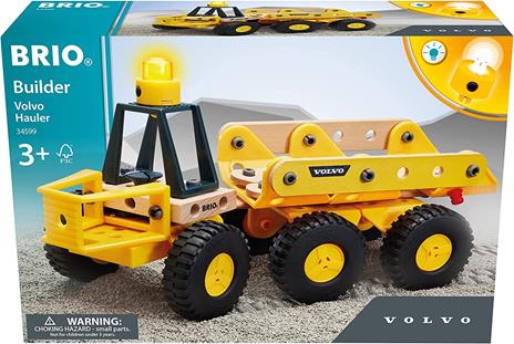 BRIO BUILDER - Autotrasportatore Volvo con Luce, Kit costruzioni Veicolo da Cantiere, 55 Pezzi, Età 3+ Anni - 2