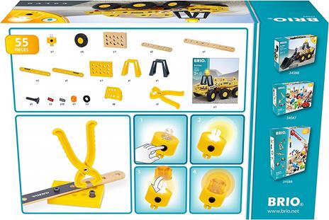 BRIO BUILDER - Autotrasportatore Volvo con Luce, Kit costruzioni Veicolo da Cantiere, 55 Pezzi, Età 3+ Anni - 3