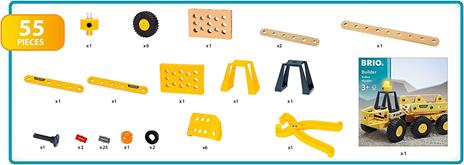 BRIO BUILDER - Autotrasportatore Volvo con Luce, Kit costruzioni Veicolo da Cantiere, 55 Pezzi, Età 3+ Anni - 6