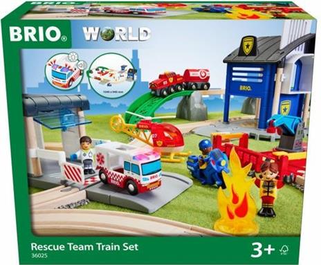 BRIO WORLD - Set Ferrovia Squadra di Soccorso, Pista Trenino con Accessori, 44 pezzi, Età 3+ Anni - 4