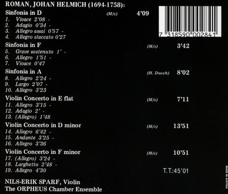 Symphonies in D-F-A - CD Audio di Johan Helmich Roman - 2