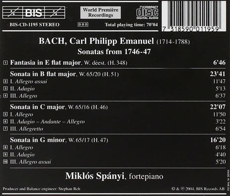 Musica per strumento a tastiera solo vol.11 - CD Audio di Carl Philipp Emanuel Bach - 2