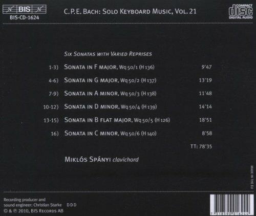 Musica per strumento a tastiera solo vol.21 - CD Audio di Carl Philipp Emanuel Bach,Miklos Spanyi - 2