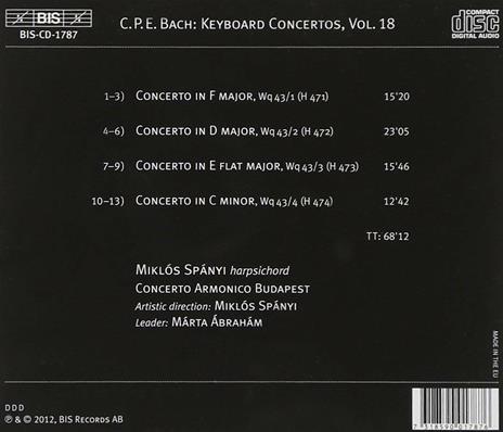 Concerti per strumento a tastiera vol.18 - CD Audio di Carl Philipp Emanuel Bach - 2