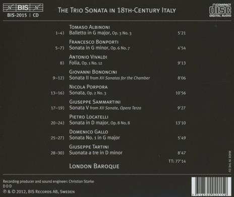 Sonate inglesi del 18° secolo per trio - CD Audio di London Baroque - 2