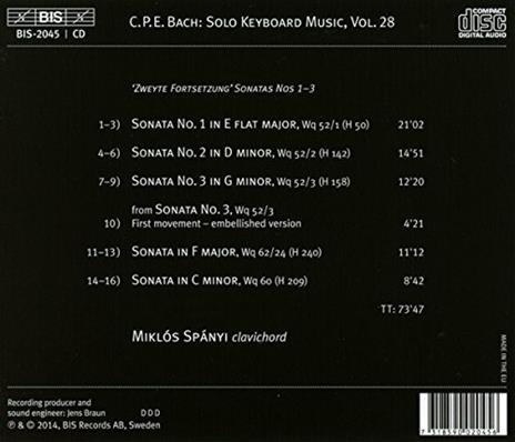 Musica per strumento a tastiera solo vol.28 - CD Audio di Carl Philipp Emanuel Bach - 2