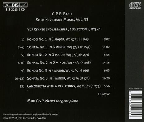 Musica per Strumento a Tastiera vol.3 - CD Audio di Carl Philipp Emanuel Bach - 2