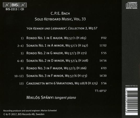 Musica per Strumento a Tastiera vol.3 - CD Audio di Carl Philipp Emanuel Bach - 2