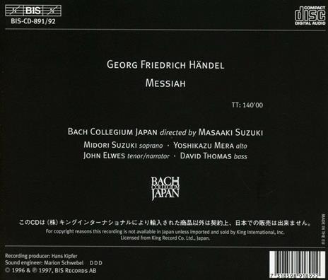 Il Messia - CD Audio di Georg Friedrich Händel,Masaaki Suzuki - 2