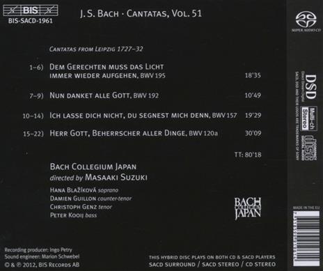 Cantatas vol.51 - SuperAudio CD di Johann Sebastian Bach - 2