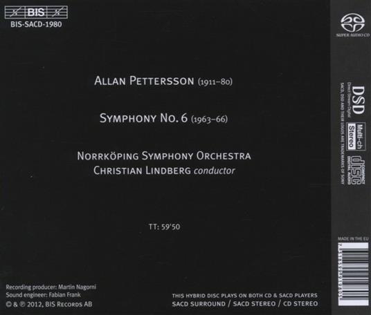 Symphony No. 6 - SuperAudio CD di Allan Pettersson - 2